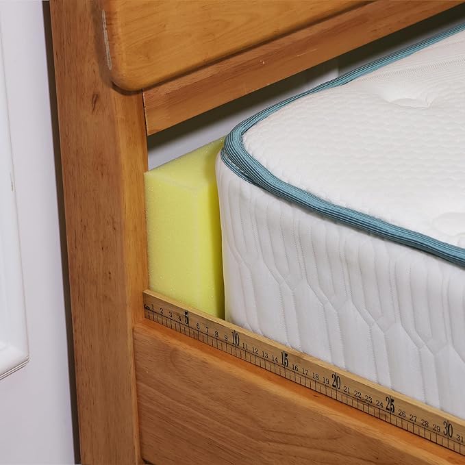 Bed Gap Filler, High Density Foam Mattress Extender for Headboard/Wall Gaps,2-Meter Extra Long Cut-to-Fit Yellow Foam Sponge Strip (78''x8''x2'')