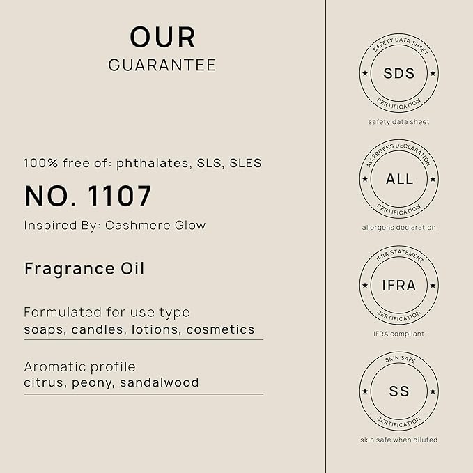 VINEVIDA [32oz] Cashmere Glow Fragrance Oil for Candle Making and Soap Making - Premium Candle Scents for Soy Candles