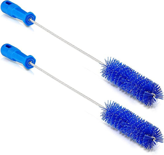 Baderke 2 Pieces Drain Brush Pipe Cleaning Blue Tube Brushes 19.7 Inch Plastic Shower Pipe Flexible Cleaning Tool(19.7 x 1.5 Inch)