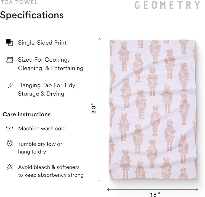 GEOMETRY Christmas Kitchen Towels - Quick Dry Microfiber Cloth Dish Towels for Kitchen Drying - Premium Quick Dry Towel - Clara Tea Towel