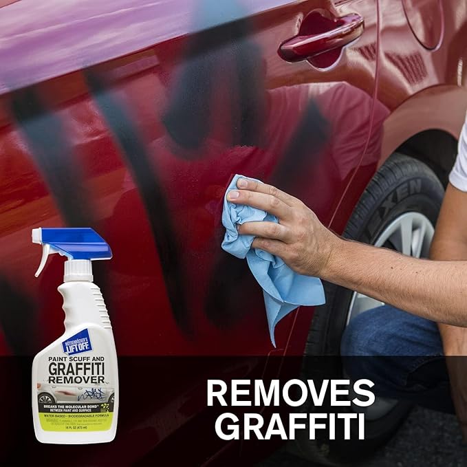 Motsenbocker’s Lift Off 45406-4PK 16-Ounce Paint Scuff and Graffiti Remover Easily Removes Paint Scuffs, Spray Paint, Acrylic from Multiple Surfaces Vehicles, Brick, Boats, Concrete, Pack of 4 , white