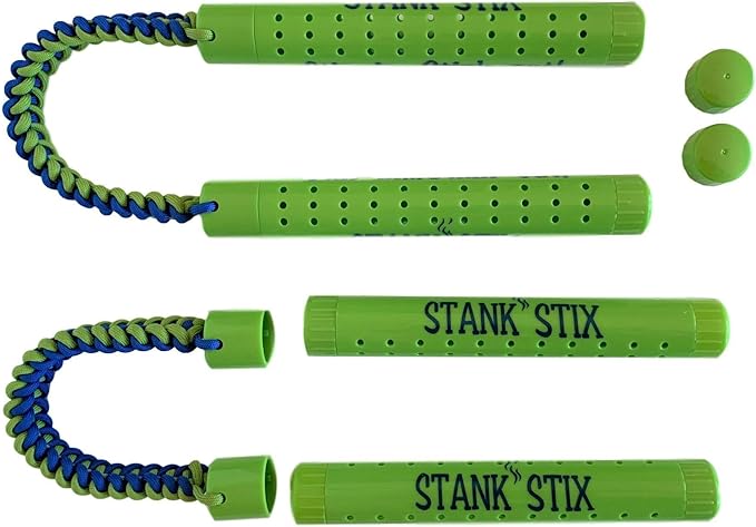 Glovestix StankStix Shoe Deodorizer Liquid Shoe Odor Eliminator, Formerly Called ShoeStix. Non-Toxic Odor Remover for Shoes, Boots, Smelly Gym Bags, Boxing, Lacrosse, Soccer & Hockey Gear, Green/Blue