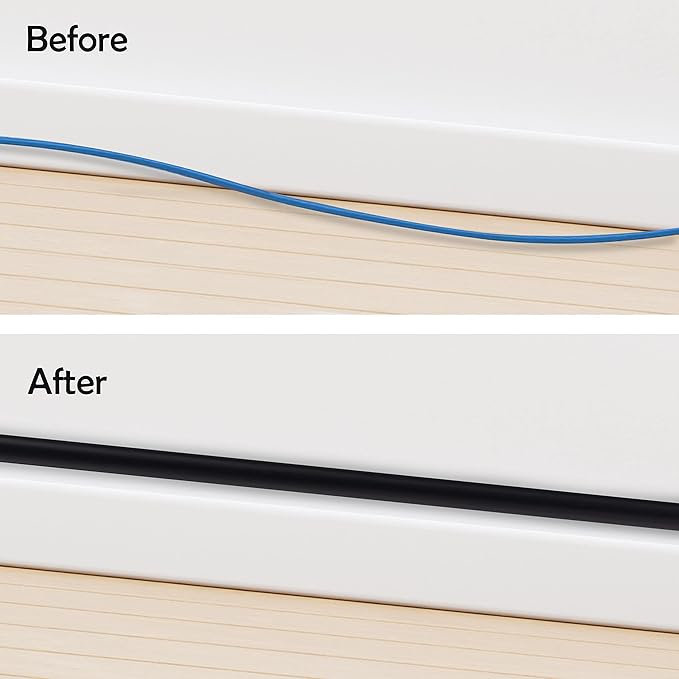 Rubber Bond TV Cord Hider Cable Protector - Strong Self Adhesive Wall Cord Cover Cable Hider - Low Profile Cable Management Wall Cord Concealer Cable Raceway