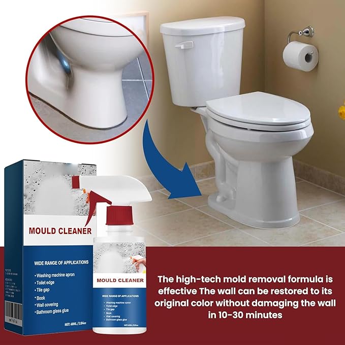 Mould Cleaner Spray Powerful Foam Cleaning Spray, Multi-Surface Fast-Acting Stain Remover for Kitchen, Bathroom, Wall and Tile Cleaning, No Scrubbing Required (2)
