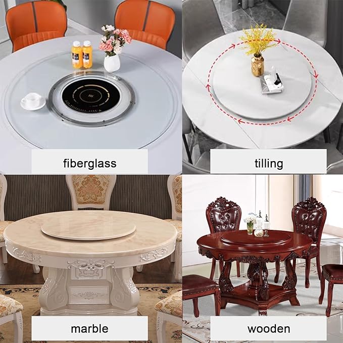 18 Inchs Non-Slip Lazy Susan Aluminum Bearing Metal Rotating Turntable Bearings Swivel Plate Hardware for Dining-Table and Workbench …