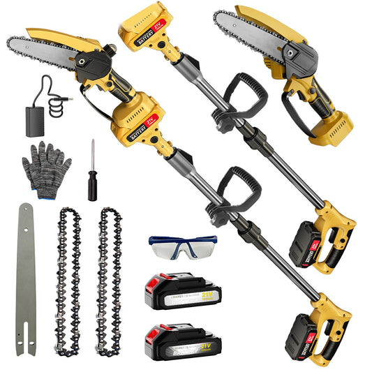 2-in-1 Cordless Pole Saw & Mini Chainsaw, 6-Inch Battery - Image 1