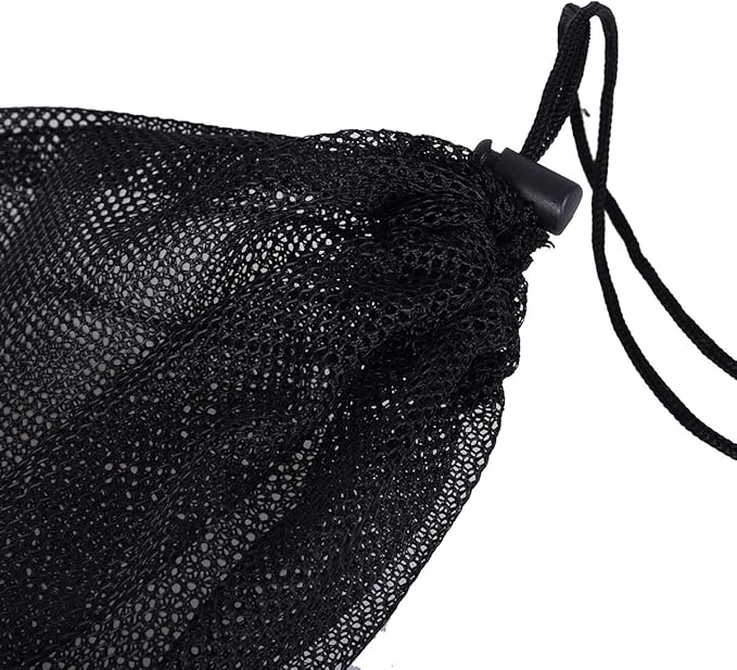 iBasingo 10pcs/lot Black Mesh Bag Nylon Sack Durable Drawstring Net Bag Small Travel Sleeping Bag Stuff Sack Mesh Storage Ditty Bag for Cosmetics Shower Gels Bottle Pot Tennis Golf Ball Tools BVP03