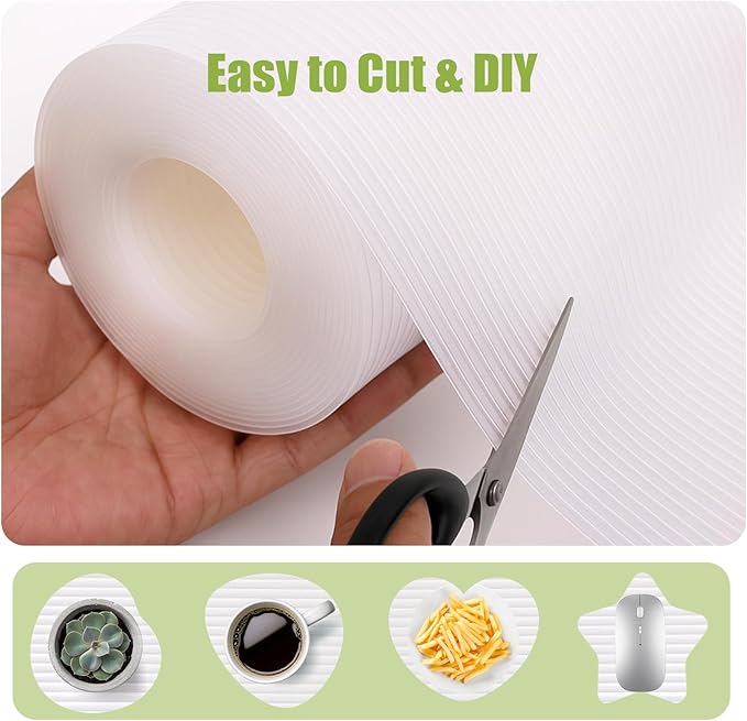 Shelf Liner 24 Inches Wide, Non Adhesive Cabinet Liner Thickened, Waterproof Under Sink Mat, Non Slip Drawers Liner for Kitchen Cabinet, Shelves, Refrigerator, Desks, Clear, 24 Inches x 20 FT