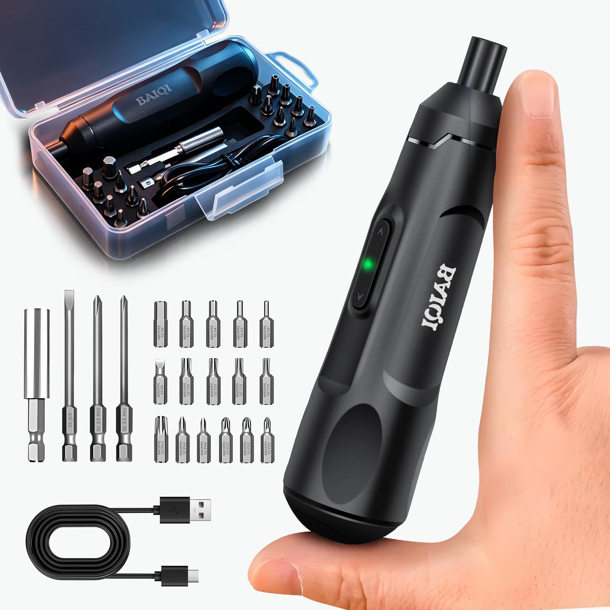 Mini Electric Screwdriver Set,3.7V 800 MAH USB-C | Hand Tools - Image 1