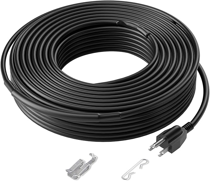 VEVOR Self-Regulating Pipe Heating Cable, 120FT 5W/FT Heat Tape for Pipes, Roof Snow Melting De-icing, Gutter and Pipe Freeze Protection