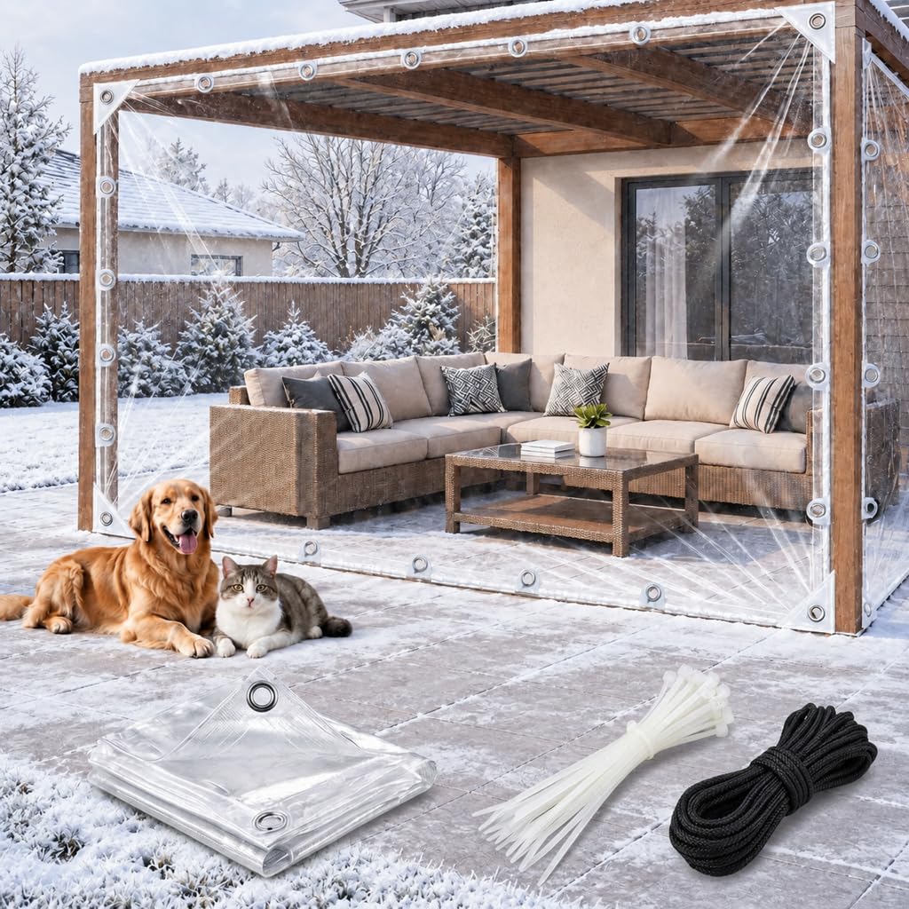 Heavy Duty Waterproof Transparent Tarp，Clear Tarp 5x7 ft - Image 1