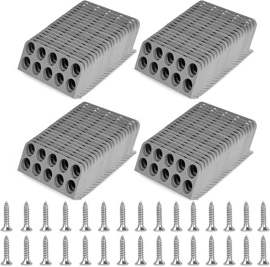 80Pack Cable Chase-Wire Bracket,Cable Support Wire Bracket Holder for NMB Electrical Cord Organized Management,Electrical Wire Dispenser with Screws,Labor Time Saving,1" with 10-Hole Design