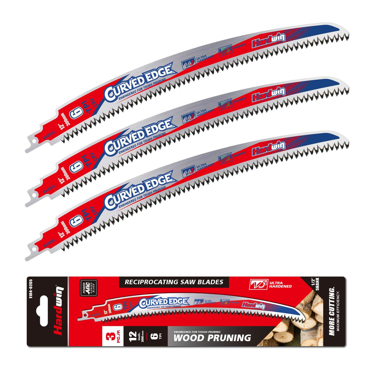 12-Inch Pruning Reciprocating Saw Blades, 6 TPI for Wood & - Image 1