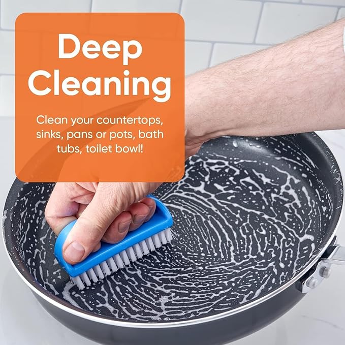 Superio Nail Brush Cleaner with Handle (6 Pack) Durable Scrub Brush to Clean Toes and Fingernails, All Purpose Hand Scrubber Cleaning Brush - Stiff Bristles, Easy to Use (6-Pack)
