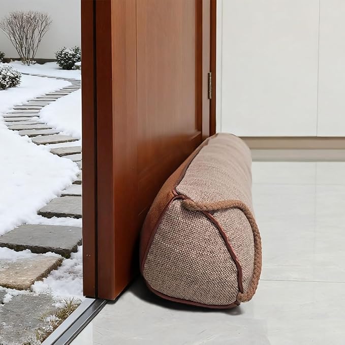 36 Inch Under Door Draft Stopper, Blocks Hot Cold Air Wind from Door and Window Bottom,Weather Seal, Reduce Noise Light,Triangular, Coffee