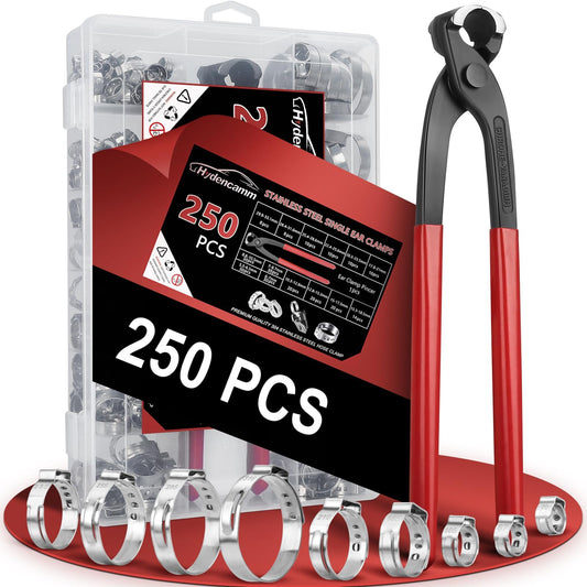250PCS 14 Sizes Single Ear Hose Clamp, with Ear Clamp Pincer - Image 1