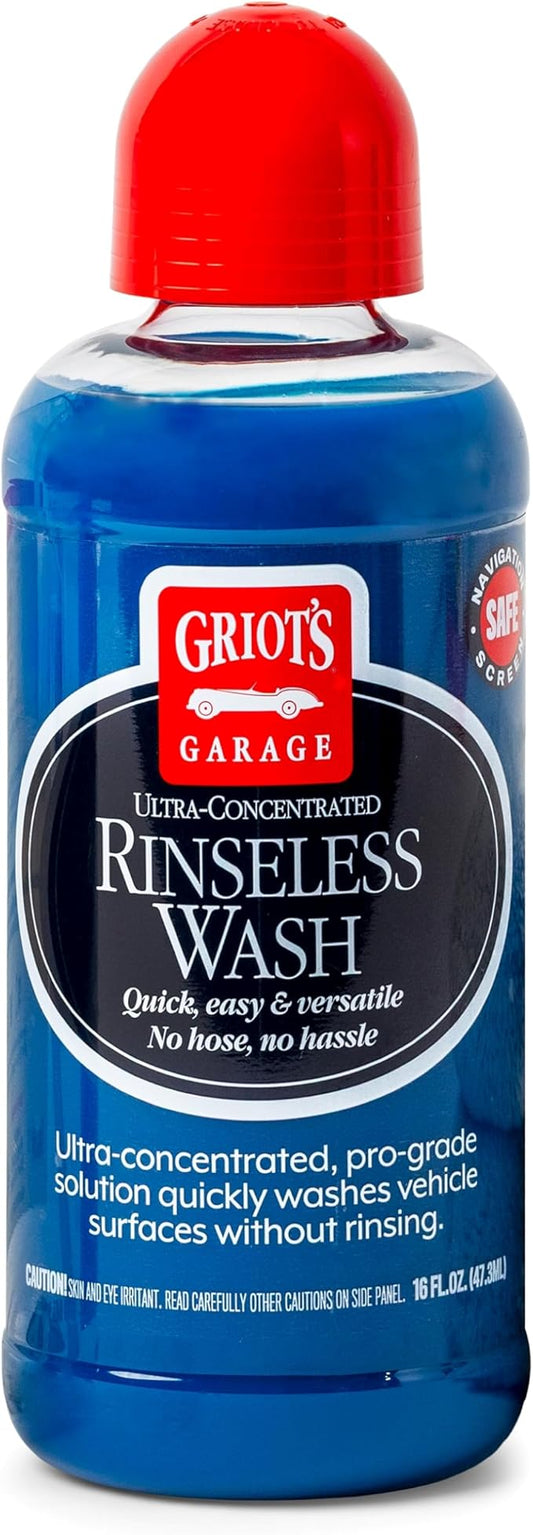 Griot's Garage Rinseless Wash for Car Cleaning and Detailing, No-Rinse Cleaner, Washing Liquid for RVs, Boats, Trucks, Motorcycles, 16 oz