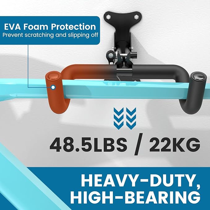 Housolution Bike Wall Mount - [2 Pack] EVA Foam Padded up to 48.5 lbs, Carbon Steel, Valve Mechanism, Heavy-Duty Adjustable Bike Wall Hanger for Road, Mountain and Hybrid Bikes, Garage & Apartment