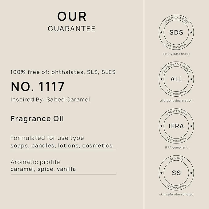 VINEVIDA Salted Caramel Fragrance Oil - 128oz Natural Candle Scents - USA Made - for Candle & Soap Making