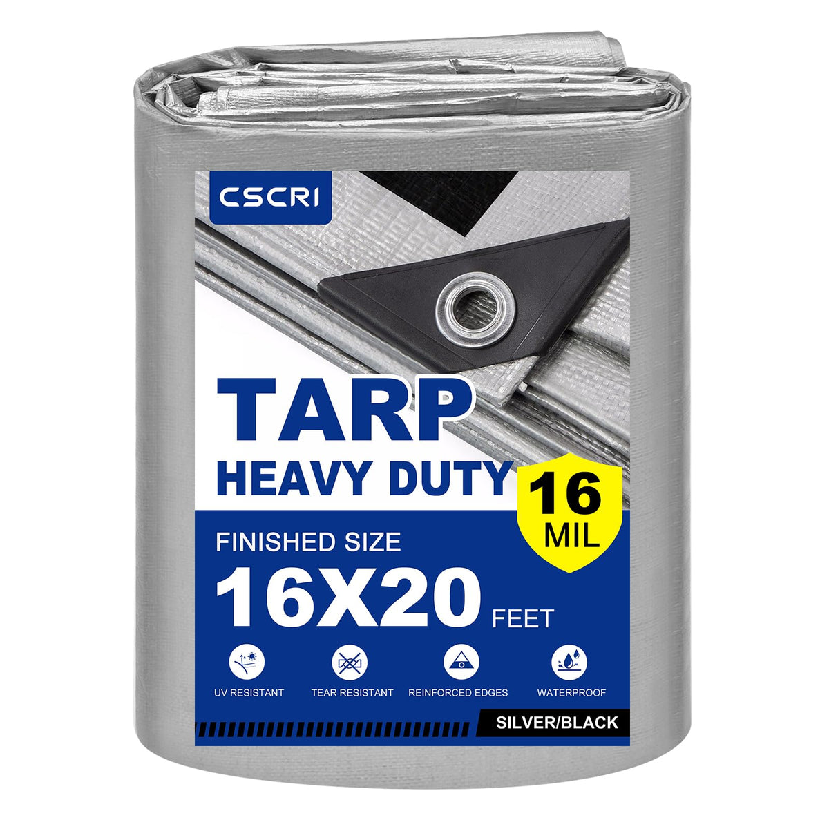 16Mil Tarps Heavy Duty Waterproof 16x20 Finished Size - Image 1