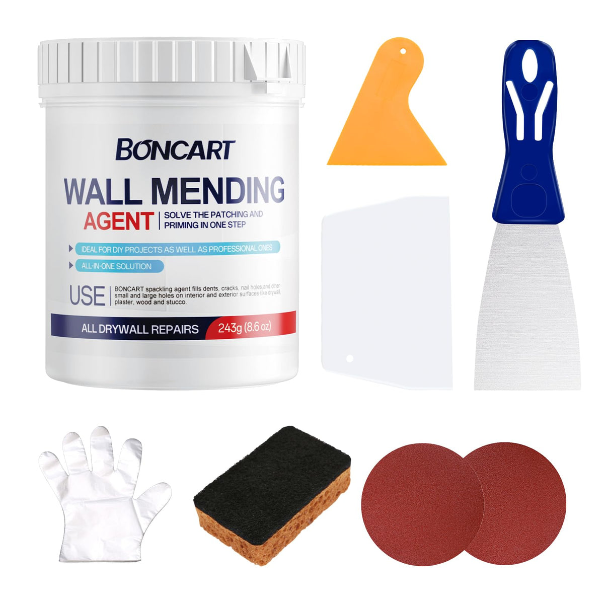 BONCART 8.6Oz Drywall Patch Repair Kit – Professional | Home Repair - Image 1