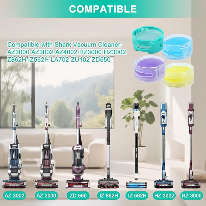 12 Pack Odor Neutralizer Replacement Cartridges Compatible with Shark ZU102 LA702 UZ565H AZ3002 AZ4002 AZ3000 HZ3000 HZ3002 IZ862H IZ562H ZD550 Stratos Upright Vacuum, Compared to Part 1541FC3000