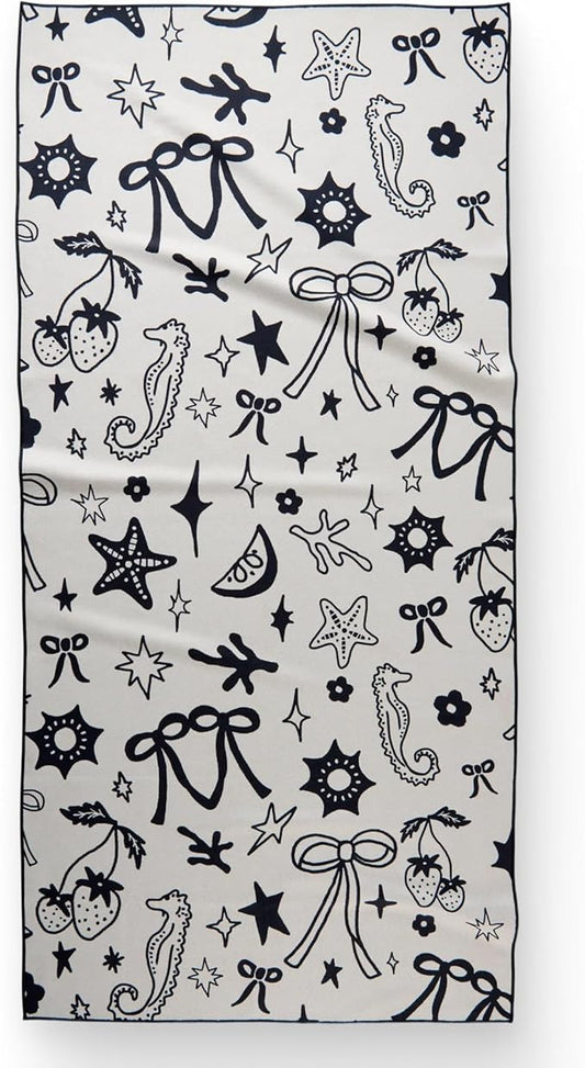 GEOMETRY Micro-Loop Beach Towel – Spring & Summer Collection – Quick-Dry, Sand-Resistant, Ultra-Absorbent Compact Towel for Beach & Travel (Earth and Sea)
