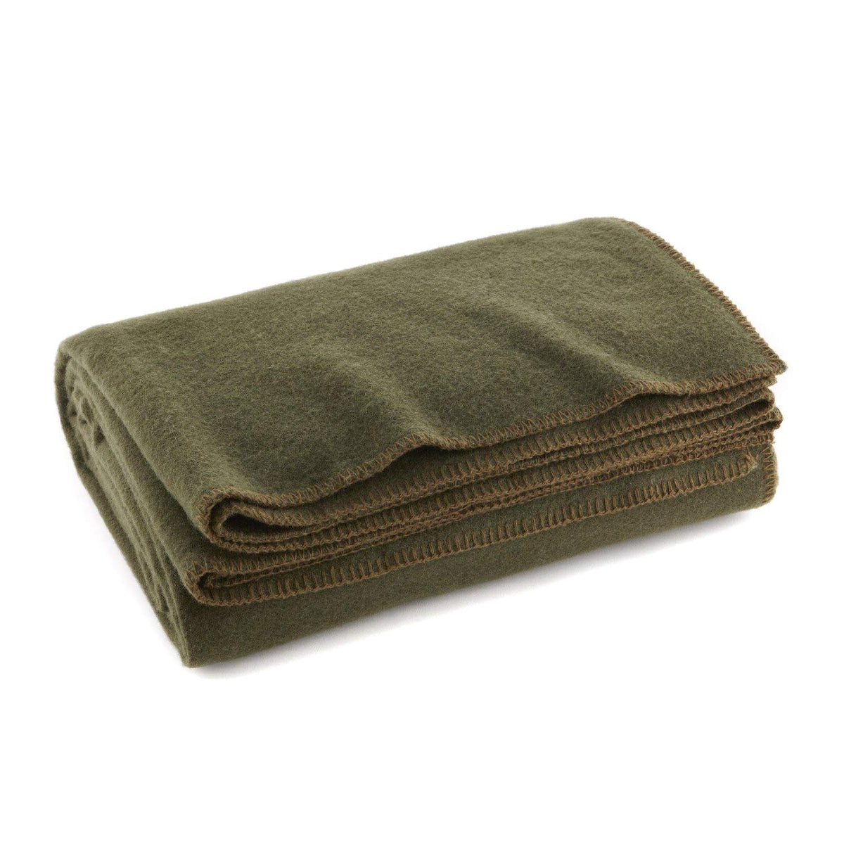 Olive Drab Green Warm Fire Retardant Blanket, 66" x 90" (80% - Image 1