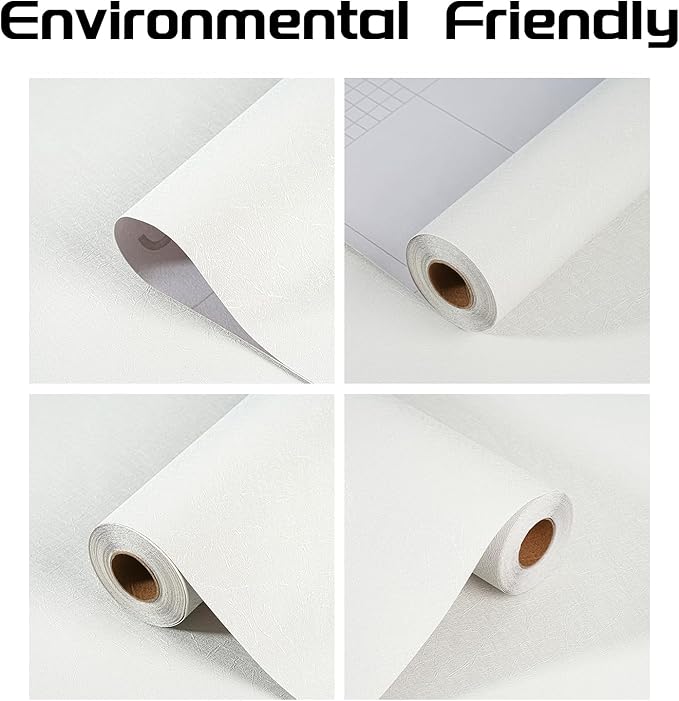 Peel and Stick Wallpaper Rice White Silk Wall Paper - 15.7 x 98 Inch Self Adhesive Wallpaper Peel and Stick, Easy to Paste Wall Contact Paper for Stand Liner, Table and Door Makeover Decor