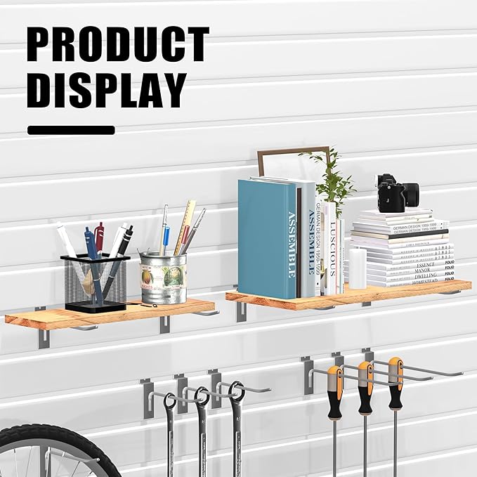 8”Slatwall Hooks,Silvery Slat Wall Display Hook, 25 PCS Slat Wall Panel Accessory Hooks