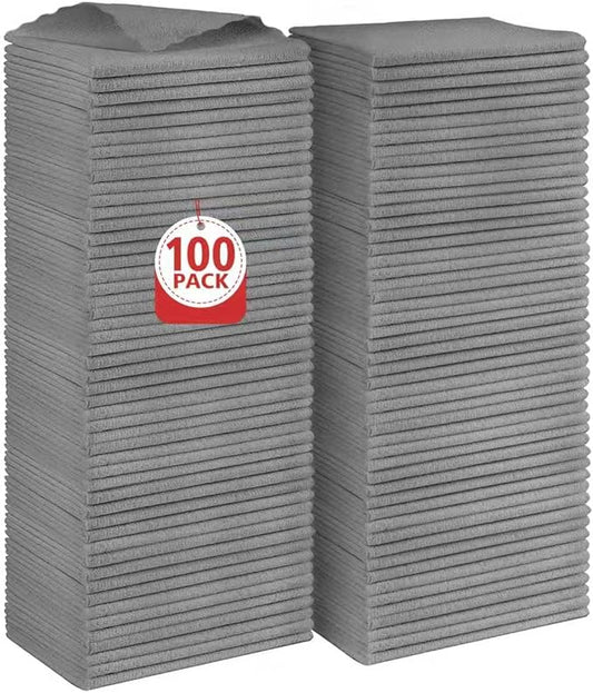 Orighty Microfiber Cleaning Cloths, Gray, 100 Pack
