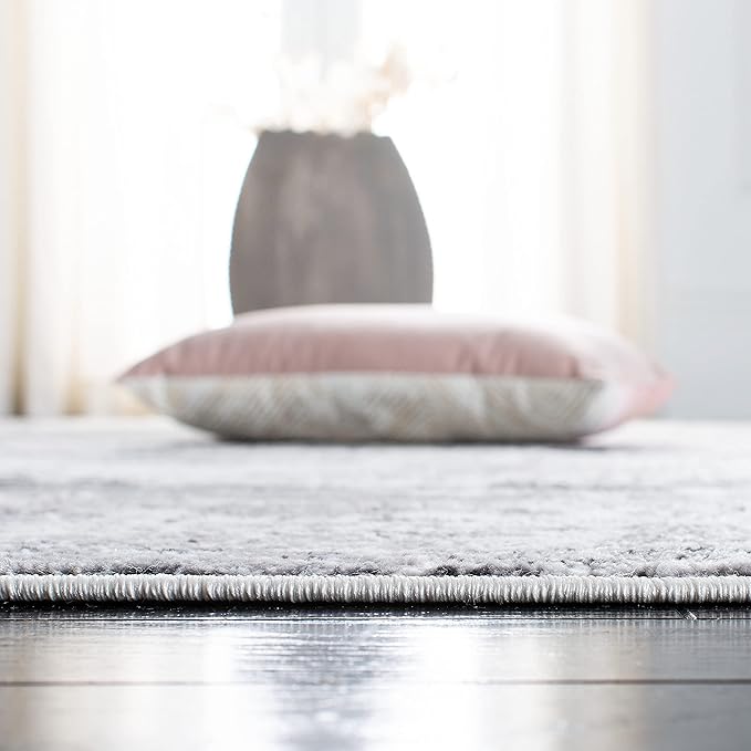 SAFAVIEH Amelia Collection Runner Rug - 2'2" x 12', Grey & Ivory, Modern Abstract Design, Non-Shedding & Easy Care, Ideal for High Traffic Areas in Living Room, Bedroom (ALA705G)