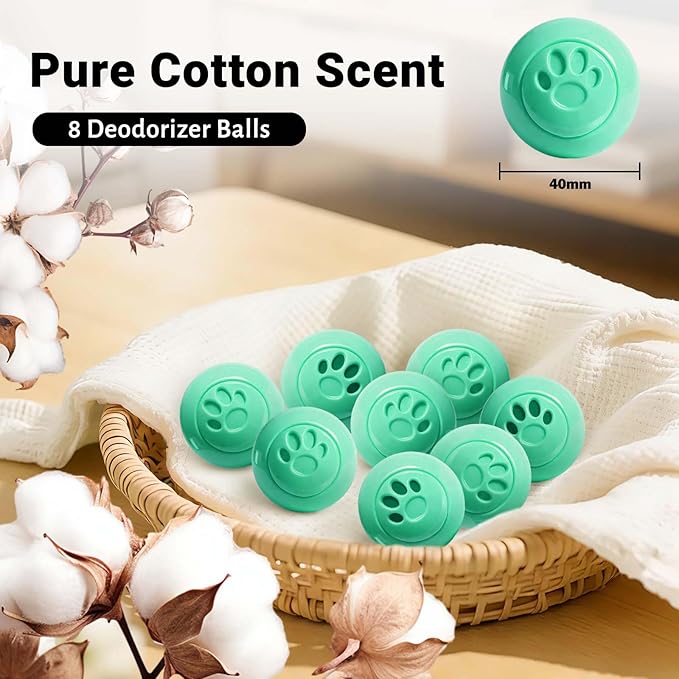 STRN Sneaker Deodorizer Balls 8 Packs Cotton Scent Shoe Odor Elimination, Scented Plastic Ball, Long-lasting Freshness Shoe Deodorizer for Sneakers Gym, Bags, Cars and Small Spaces