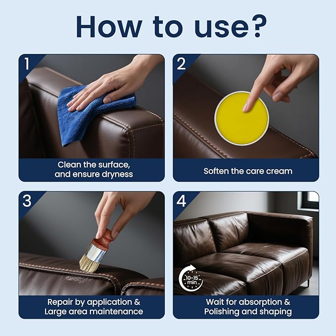 DIMOT Leather & Wood Repair Salve, Leather & Furniture Repair Salve, 2025 Upgrade Household Leather Upholstery Cleaners for Home