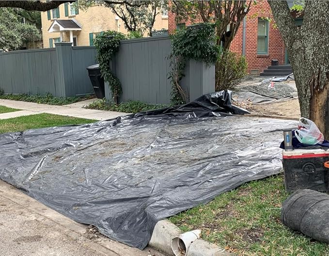 Plastic Sheeting Roll 4 MIL (20x100) Black for Painting, Plastic Tarp, Plastic Mulch, Weed Barrier, Concrete Moisture, Vapor Barrier, Construction Film, Lumber Tarp, Ground Cover