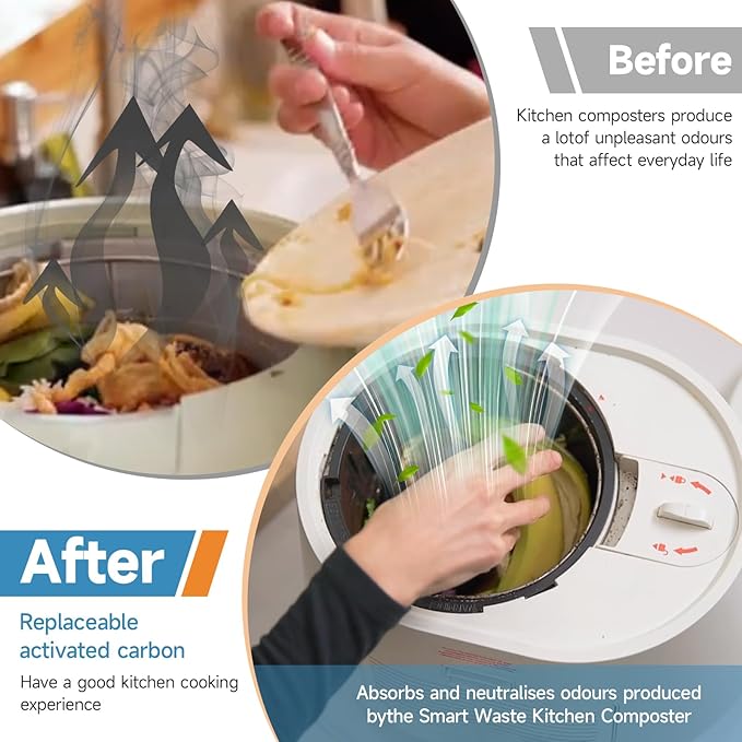 3 Pack Charcoal Refills for Lomi Smart Waste Kitchen Composter, 1.5 Pounds (Activated Charcoal Filters Keep Your Kitchen Smelling Fresh and Odour-Free)