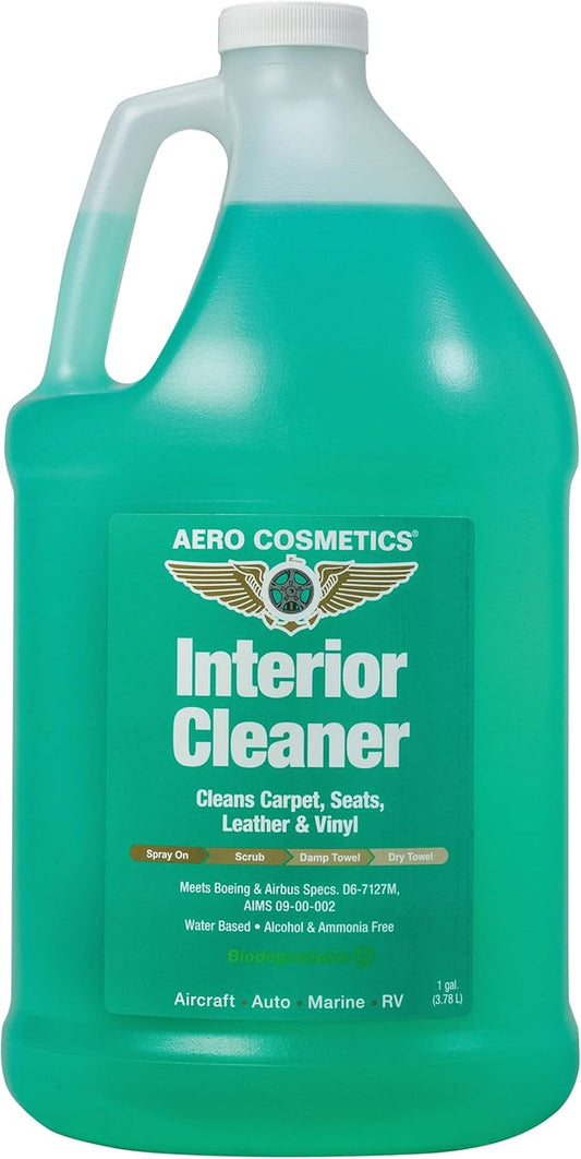 Aero Cosmetics Interior Cleaner, Carpet Cleaner, Seat Cleaner, Fabric Cleaner 1 Gallon. Aircraft Quality for your Car Boat RV Meets Boeing and Airbus Specs