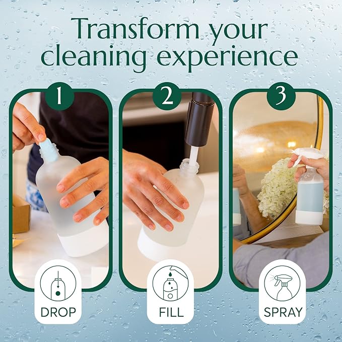 CLEANOMIC Glass and Mirror Cleaning Tablets (6 Pack) - All-Purpose Multi-Surface Household Cleaner Tablets (Scent-Free)