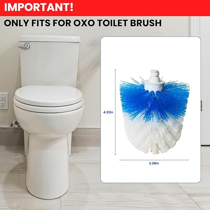 Toilet Brush Refillsfor OXO Toilet Brush, 2 Pack Toilet Brush Replacement Head
