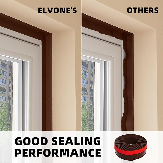 Garage Door Seal Top and Sides, 20 FT Universal TPE Weather Stripping Garage Door Trim Seal Weatherproofing Garage Door Seals with Nails and Lids in Brown