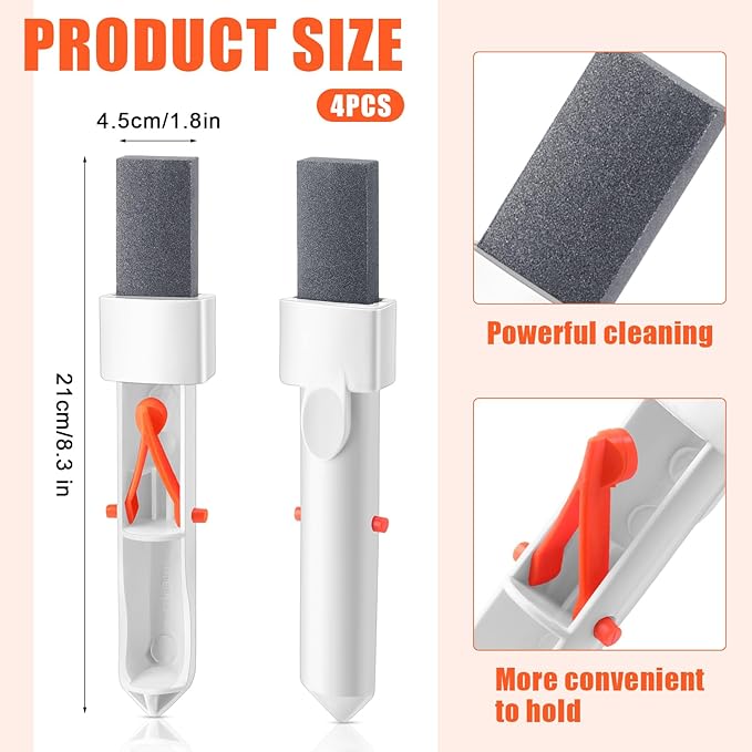 Demissle 6 Pcs Pool Pumice Stone for Cleaning with Handle Stain Eraser Hard Water Cleaner Pool Rust Stain Remover Pool Cleaning Tools Pumice Sticks for Toilet Bowl Ring Swimming Pool Tile Calcium Tub