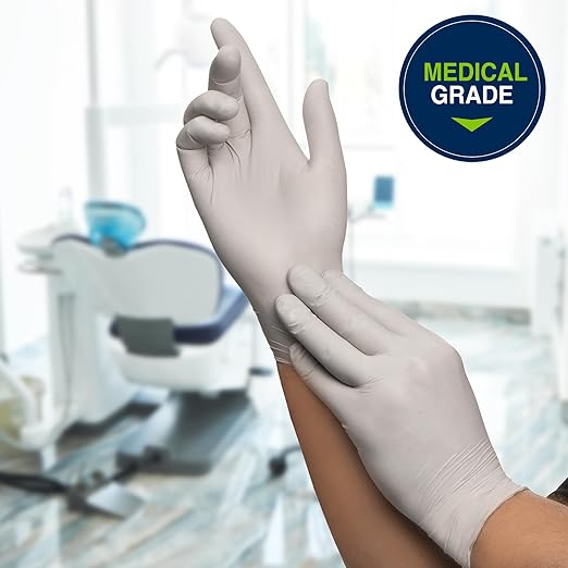 HALYARD STERLING Nitrile Exam Gloves, Non-Sterile, Powder-Free, 3.8 mil, 9.5 Inches, Gray, Small, 45269 (Box of 100)