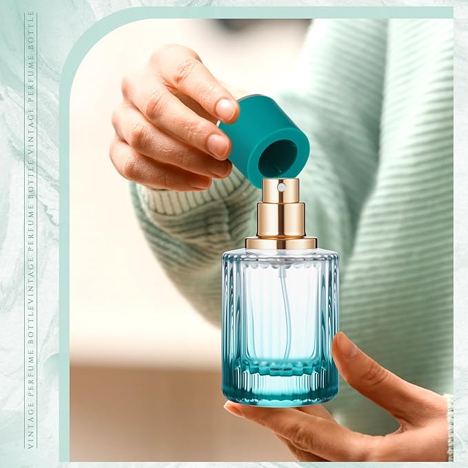 24 Pcs 30/50/100ml Empty Glass Perfume Bottles Bulk Pack for Perfume Makers Refillable Atomizer Cologne Bottles DIY Vintage Fragrance Packaging Glass Bottling Supplies (Multicolor,30 ml)