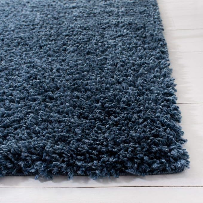 SAFAVIEH August Shag Collection Area Rug - 10' x 14', Navy, Solid Design, Non-Shedding & Easy Care, 1.5-inch Thick Ideal for High Traffic Areas in Living Room, Bedroom (AUG200M)
