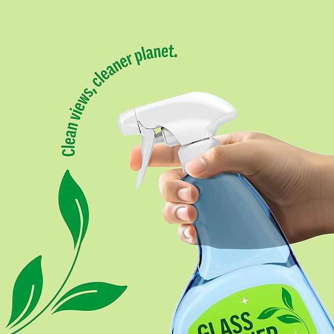 Sustainable Earth Ready‑to‑Use Glass Cleaner, 32 oz Spray Bottle — Ammonia‑Free Streak‑Free Cleaner for Windows, Mirrors & Glass Surfaces