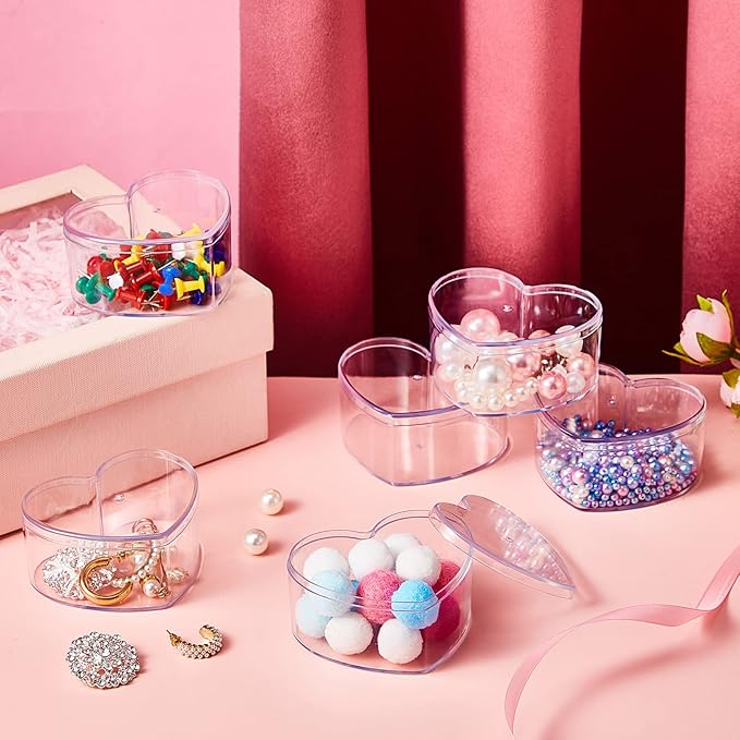 Blulu 8 Pcs Clear Acrylic Box with Lid Plastic Jewelry Mini Storage Box Mini Cube Containers for Candy and Tiny Jewelry Easter Party Favor(3.27 x 2.76 x 1.57 Inch,Classic Style)