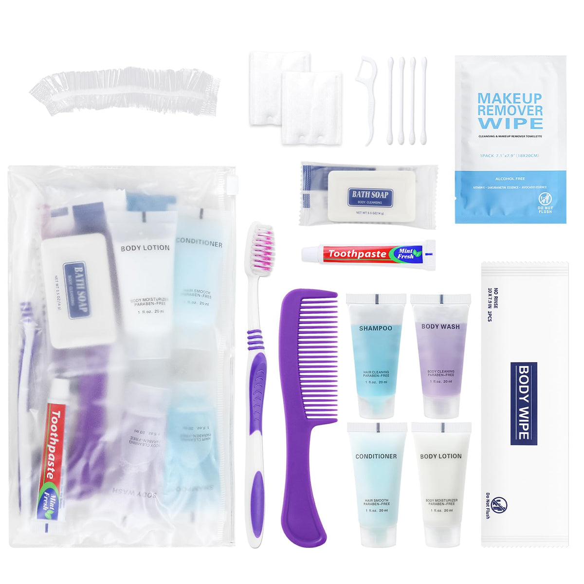 Pack of 10 Basic Toiletry Kits, Individually Packed - Image 1