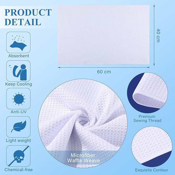 Breling Sublimation Kitchen Towel Blanks 16 x 24Inch, Microfiber Waffle Weave Sublimation Tea Towels Fast Drying Absorbent for Home Kitchen Gifts(6 Pieces)
