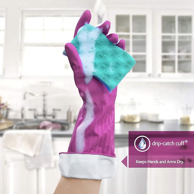 PLAYTEX Living Reuseable Rubber Cleaning Gloves (Small, 12 Pack), Premium Protection Reusable Household Gloves