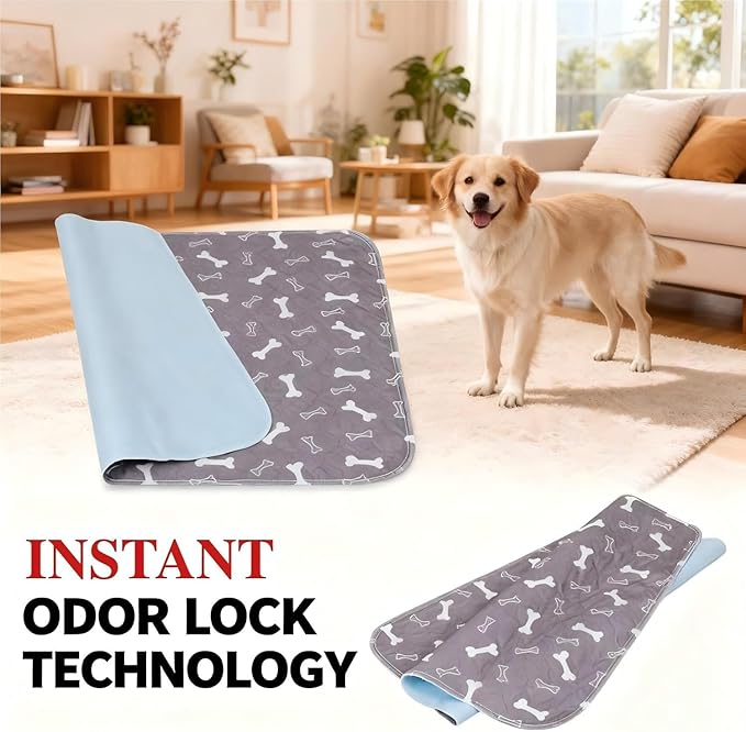 Puppy Pads with pheromones, 2026 Upgraded Washable Puppy Pads for Dogs & Cats, Pee Pad - Leak & Odor Waterproof, Non-Slip Base, Easy to Clean & Reusable (Grey, S: 15.7" × 23.6")